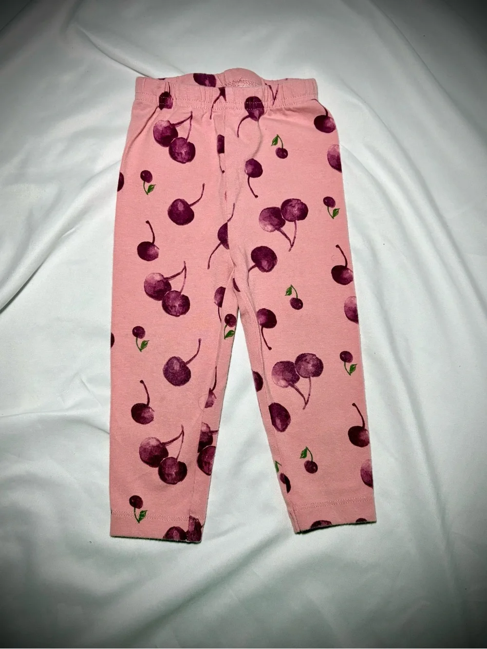 Carter's Pink Leggings with Purple Cherry Print